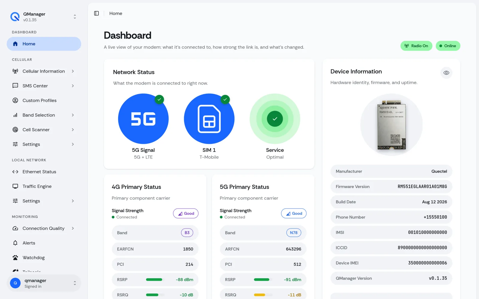 Live Dashboard screenshot