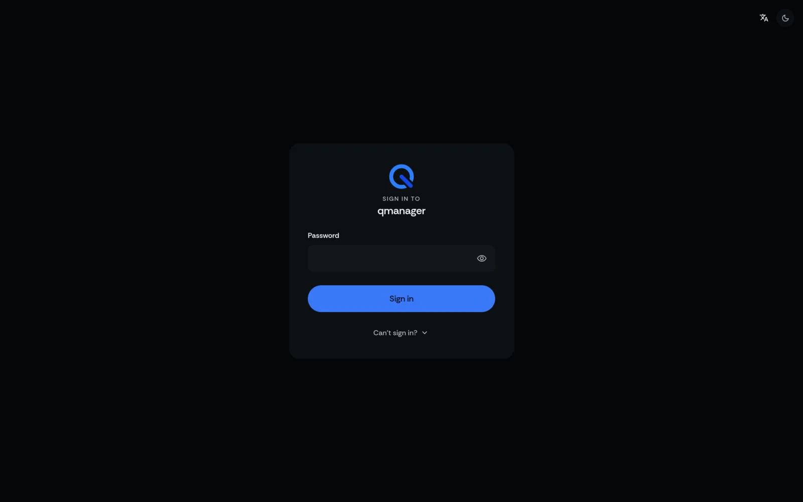 QManager RM551E Sign-in page screen